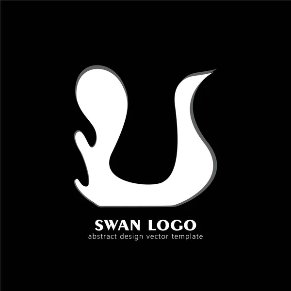 Силуэт Swan Logo White. Икона моды — стоковый вектор