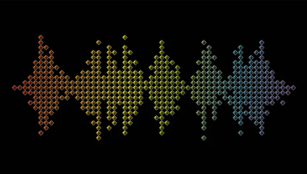 Reproductor de música 3D Pulse. Audio arco iris logotipo de la onda del mosaico — Foto de Stock