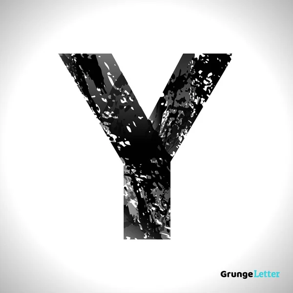 Grunge wektor litera Y. czarny symbol szkicu stylu czcionki — Wektor stockowy