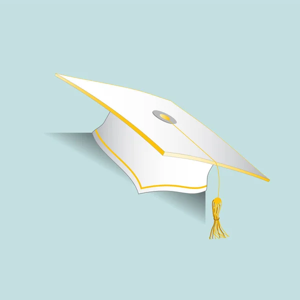 Coppa Educazione Bianca con elementi dorati. Graduazione cappello studente v — Foto Stock