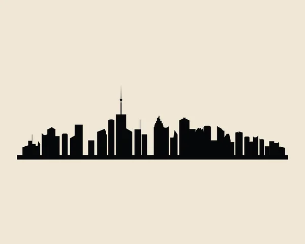 Städer silhuett illustration. Svart stads skyline bakgrund — Stockfoto