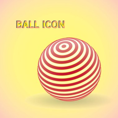 Uçakta kırmızı ve beyaz çizgileri olan 3d Çizgili Top