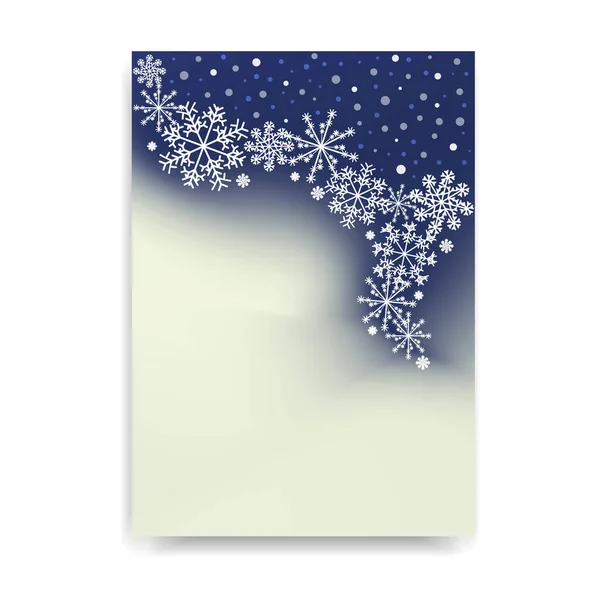 Abstract blurred gradient mesh background with white snowflakes with shadow — Stock Photo, Image