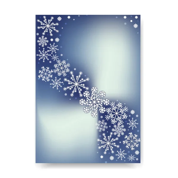Abstract blurred gradient mesh background with white snowflakes with shadow — Stock Photo, Image