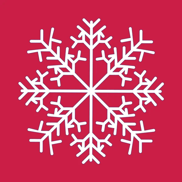 Kırmızı arka plan üzerinde kar tanesi izole simge ve işaret tasarımı — Stok fotoğraf