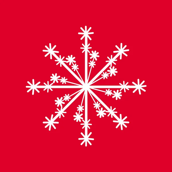 Copo de nieve icono aislado y diseño de signo sobre fondo rojo —  Fotos de Stock