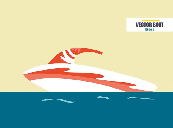 Scooter de agua vectorial. Barco en el transporte marítimo, barco de transporte marítimo — Vector de stock