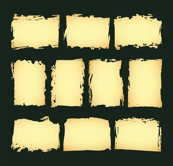 Горизонтальный и вертикальный набор листов антикварного или старого бумажного шаблона — стоковый вектор
