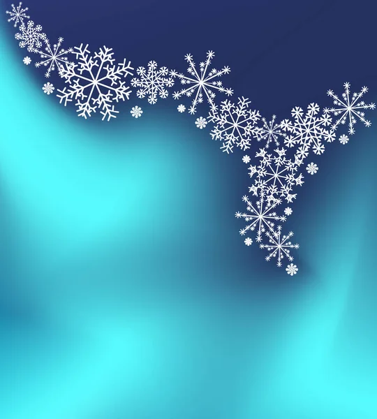 Абстрактный размытый градиентный фон сетки с белыми снежинками с тенью — стоковое фото