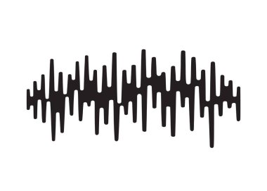 Siyah ses dalgası. İzole tasarım sembolü. Nabız müzik çalar. İzole ses logosu. Jpeg eşitleyici ögesi.