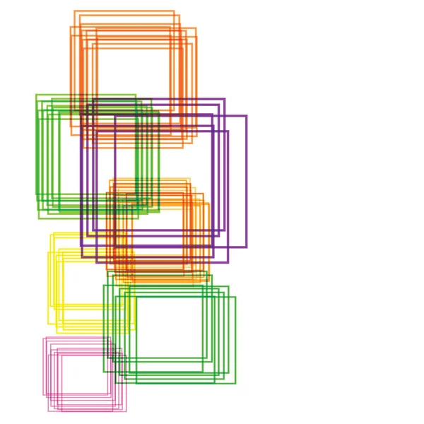 Linien Quadratischer Hintergrund. Farbgeometrisches Dekorationskonzept. Jpeg Illustration. Digitale geometrische Abstraktion mit Linien. — Stockfoto