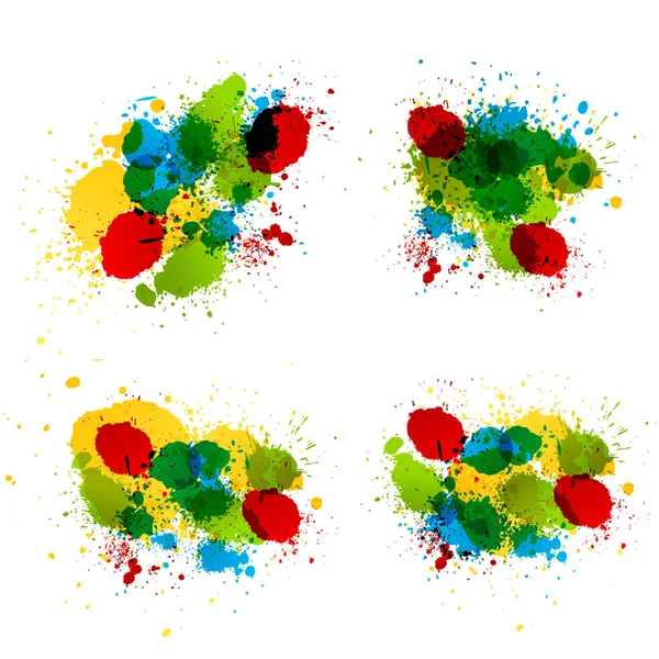 Grunge isolated ink splashes. Color paint waterdrop illustration