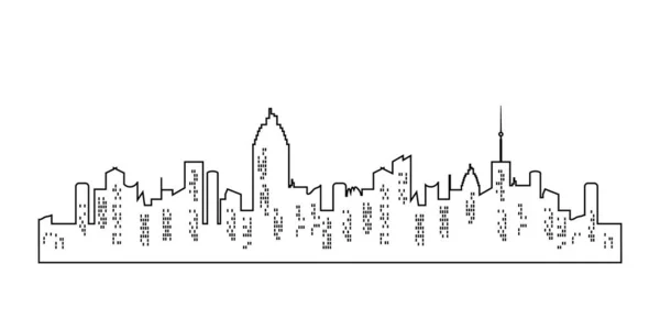 城市的轮廓 白色背景下现代城市住宅区的轮廓图 城市景观Jpeg插图 — 图库照片