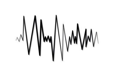 Siyah nabız müzik çalar. Ses dalgası logosu. Dengeleme elementi. İzole tasarım sembolü. Jpeg illüstrasyonu.