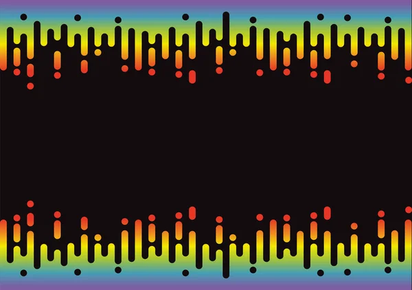 Wave 3D Rainbow Pulse müzik çalar siyah arkaplanda. Modern sıvı dengeleyici element. Soyut tasarım desenli afiş. - Jpeg illüstrasyon — Stok fotoğraf