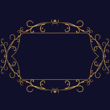 Altın çerçeveler. Eski sayfa dekorasyonu, sınırlar. Hasır çizgiler ve eski dekor unsurları. Kutlama kartları, düğün albümü ya da restoran menüsü için lüks dekorasyon. Jpeg illüstrasyonu.