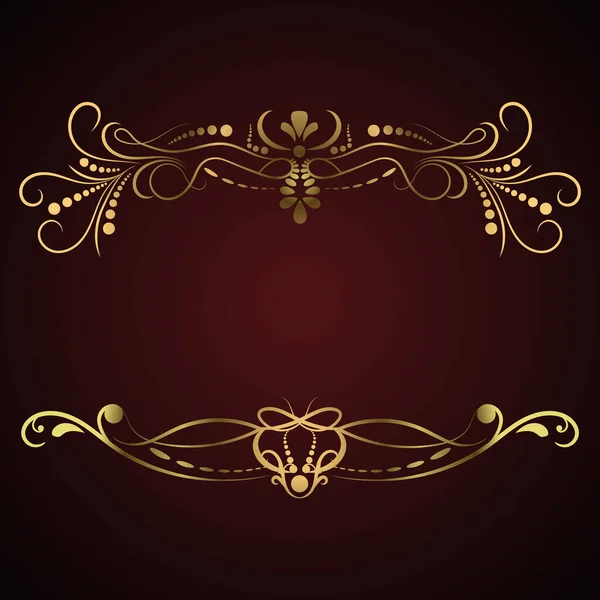 Goldener Kalligrafischer Rahmen Luxus Blüht Rahmen Rand Etikett Originelle Gestaltungselemente — Stockfoto