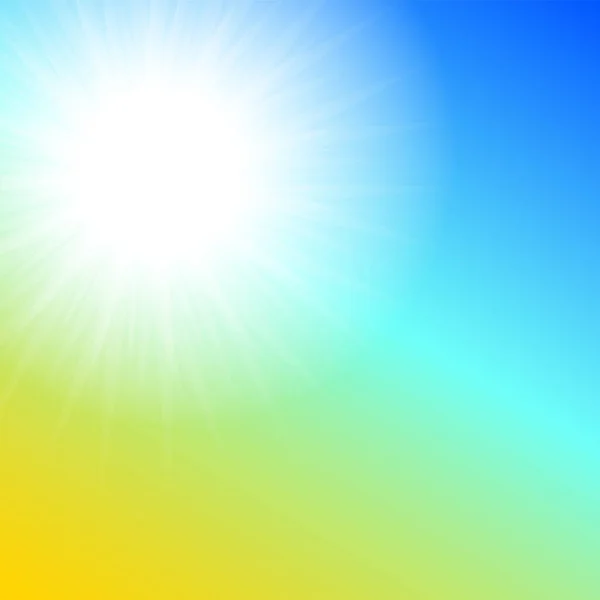 Jpeg hermoso cielo soleado fondo. Bright bummer banner con rayos de sol —  Fotos de Stock