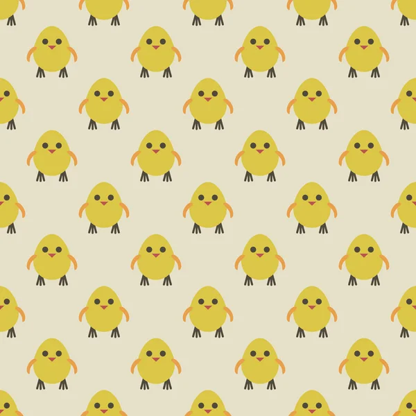 Açık krem renkli komik tavuk ile Seamless modeli. Düz stil.