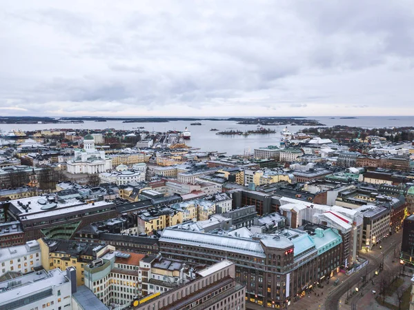 Letecký Pohled Historické Centrum Města Helsinky Finsko — Stock fotografie