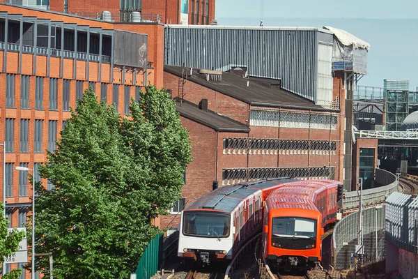 Trenes Metro Centro Helsinki Finlandia — Foto de Stock