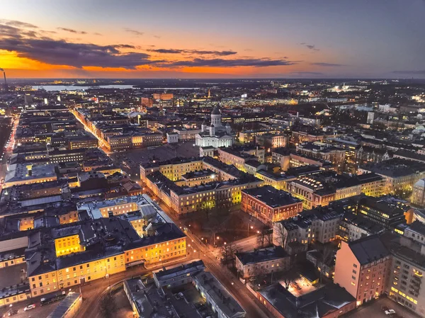 Vista Aérea Del Palacio Presidencial Centro Histórico Helsinki Finlandia — Foto de Stock