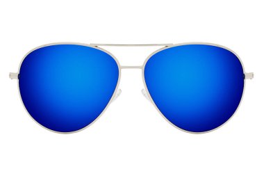 Beyaz arka plan üzerinde izole lens ile güneş gözlüğü