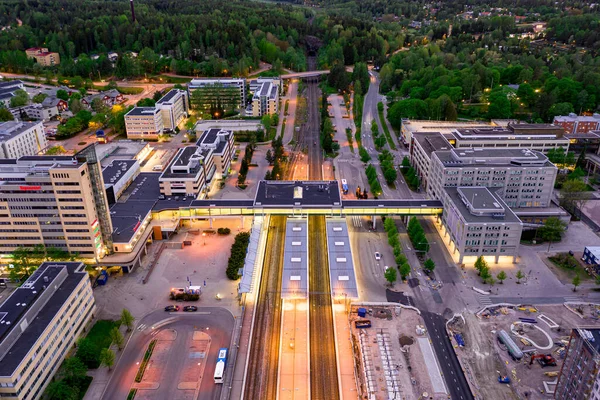 Espoo Finland May 2020 Aerial View Espoo Central Railway Station — Stock Photo, Image