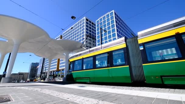 Helsinki Finlande Juin 2020 Tramway Sur Gare Près Tout Nouveau — Video