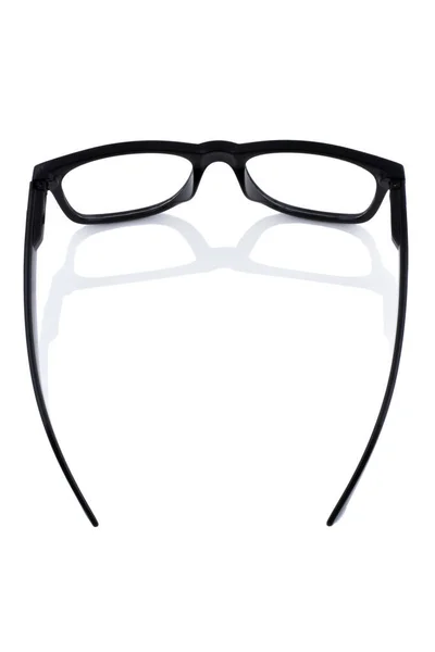 Black Glasses Transparent Lenses Isolated White Background — Stock Photo, Image