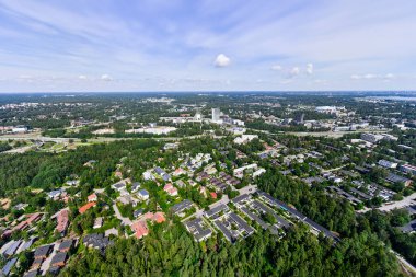 Espoo, Finlandiya 'nın Niittykumpu bölgesinin hava görüntüsü.