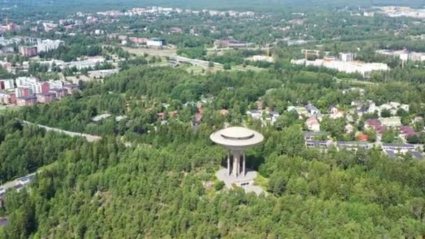 Vista Aérea Torre Agua Haikaranpesa Espoo Finlandia — Vídeos de Stock