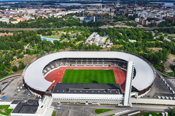 Хельсинки Финляндия Августа 2020 Года Ариальный Вид Олимпийский Стадион Хельсинки — стоковое фото