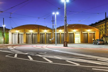 Helsinki, Finlandiya - 8 Ağustos 2020: Tramvay deposu inşaatı