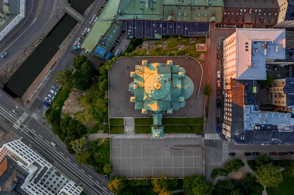 Veduta Aerea Della Cattedrale Uspenski Chiesa San Nicola Helsinki Finlandia — Foto Stock