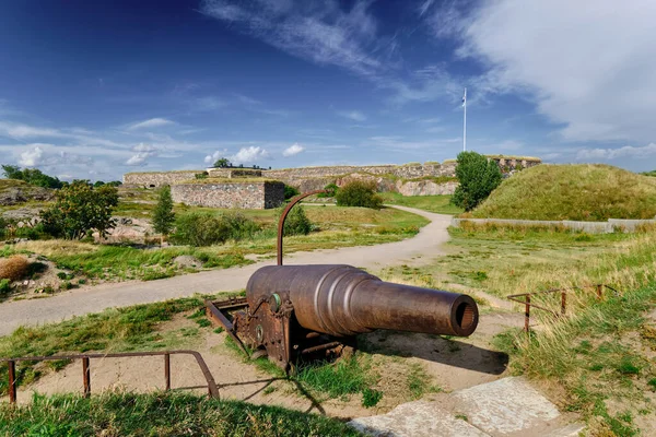 Old Cannon Installed Suomenlinna Fortress Helsinki Finland — Stock Photo, Image