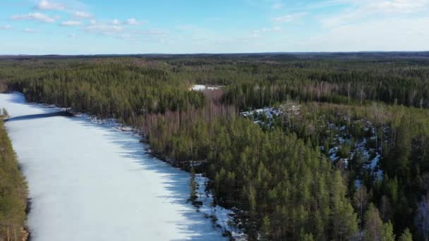 Légi Felvétel Jég Borította Kallio Finnország Észak Karelia Jellege — Stock videók