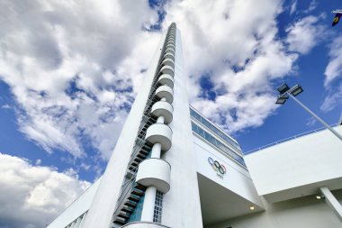 Helsinki, Finlandiya - 26 Ağustos 2020 Olimpiyat Stadyumu.