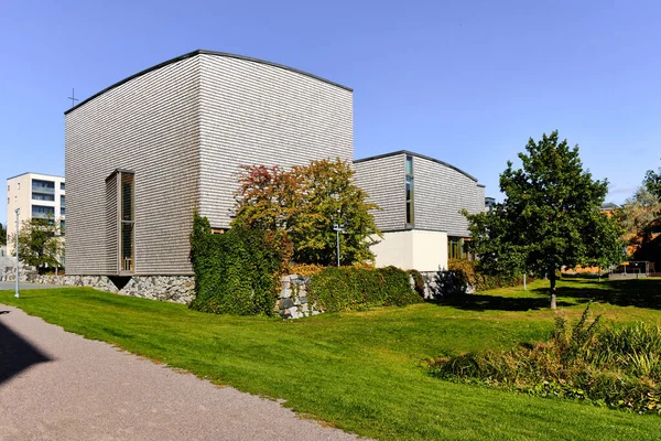 Helsinki Finlandia Septiembre 2020 Iglesia Luterana Viikki Arquitectura Moderna Madera —  Fotos de Stock