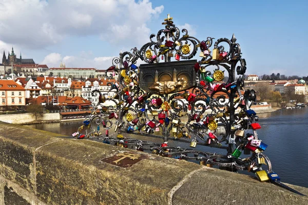 Ponte Charles Praha Uma Placa Bronze — Fotografia de Stock