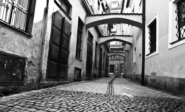 Mooie Oude Straat Praag Tsjechië Stockfoto