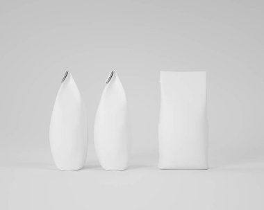 Beyaz kağıt paketler. Renk değiştirmek kolay. Model için. Un torbaları, çay, kahve çekirdekleri kağıt paket.