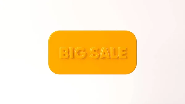 大型销售橙色结束3D文字白色背景3D渲染说明 3D渲染大甩卖字 采购产品廉价产品广告 — 图库照片