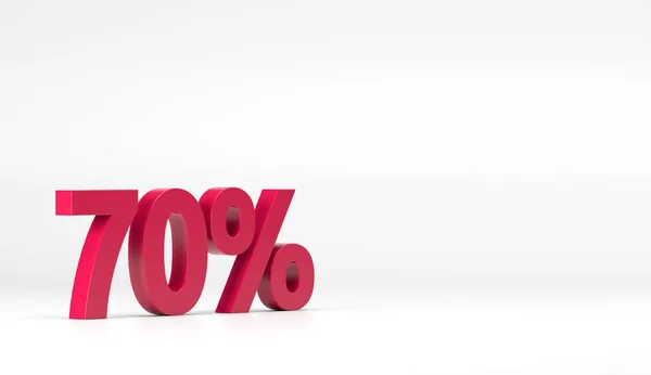 Percentage Discount Icon Red White Isolated Background Illustration Shiny Plastic — Stock Photo, Image