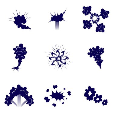 Enerji Patlaması logosu düz vektör tasarımı, duman çizelgesi, animasyon tasarımı, çizim, çizgi film, animasyon, sanat, logo tasarımı, taktik tasarım, vb.