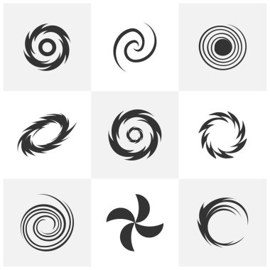 Vortex logo dizayn şablonu. Kara delik galaksi çizimi