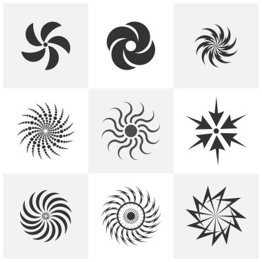 Vortex logo dizayn şablonu. Kara delik galaksi çizimi