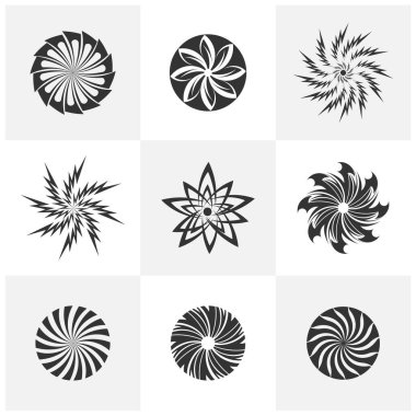 Vortex logo dizayn şablonu. Kara delik galaksi çizimi