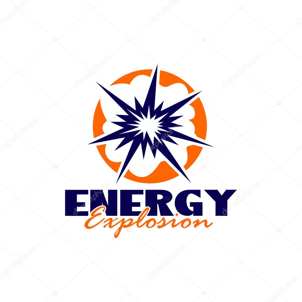 Energy Explosion logo flat vector design
