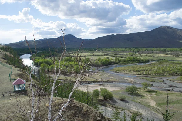 Fluss Und Naturlandschaft Der Mongolei — Stockfoto